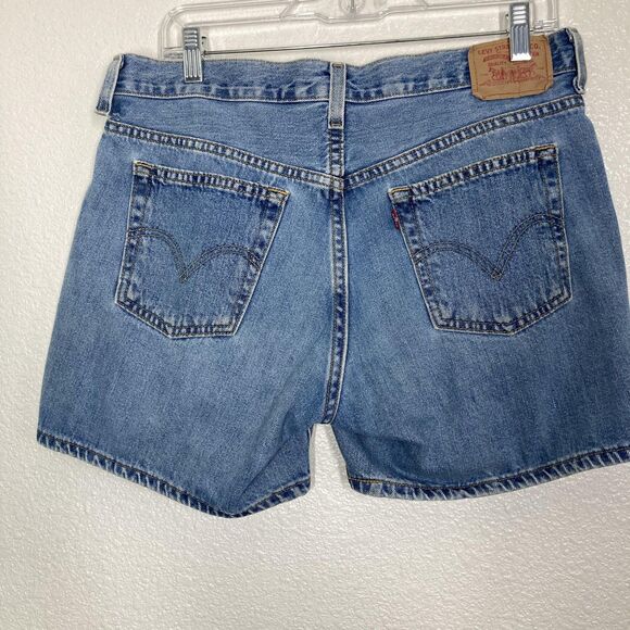 Levis Denim Bermudas Shorts Womens 12 Blue 100% Cotton High Rise - Picture 11 of 16